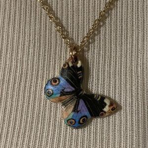 Black and Blue+Purple Butterfly Necklace